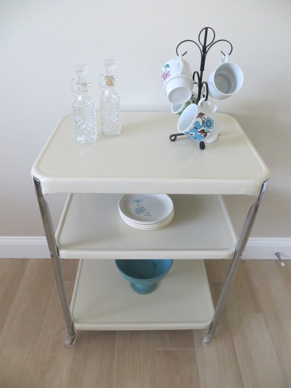 Vintage Mid Century Cosco Utility Cart Three Tier Rolling