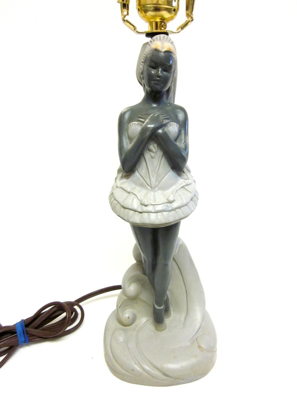 Vintage Chalkware Ballerina Table Lamp Circa 1950'S by MODERNAIRES