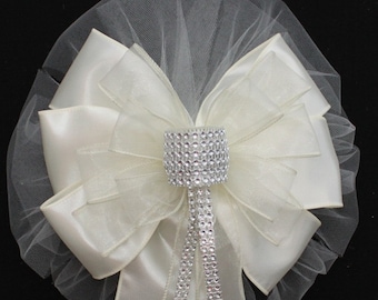 Items similar to Wedding Decorations Rose Ivy Tulle Bows Pews Doors ...