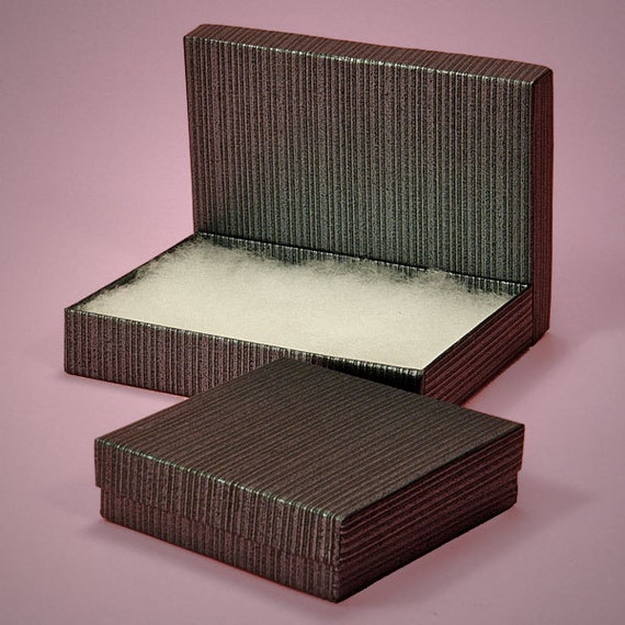 Clearance 8 Kraft Jewelry boxes Stripped & Embossed jewelry