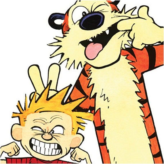 22x28 Print Calvin And Hobbes Goofy Faces Poster
