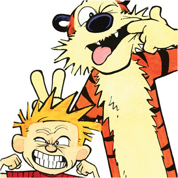 22x28 Print Calvin and Hobbes Goofy Faces Poster