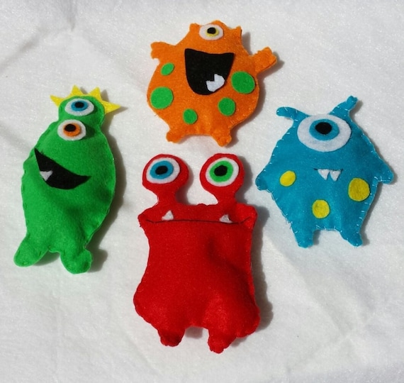 Felt monsters plush toy / party favors / set of 4