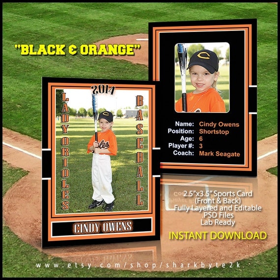 2017 Baseball Sports Trader Card Template For Photoshop BLACK