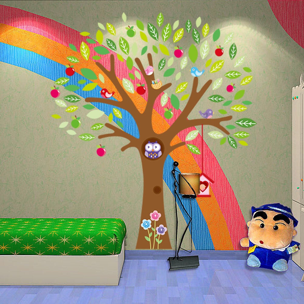 Colorful Trees Wall Decal Colored Leaves Wall Stickers Apple