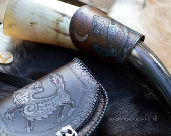 Viking / Celtic Inspired Leather Purse - Perfect for the Shield Maiden