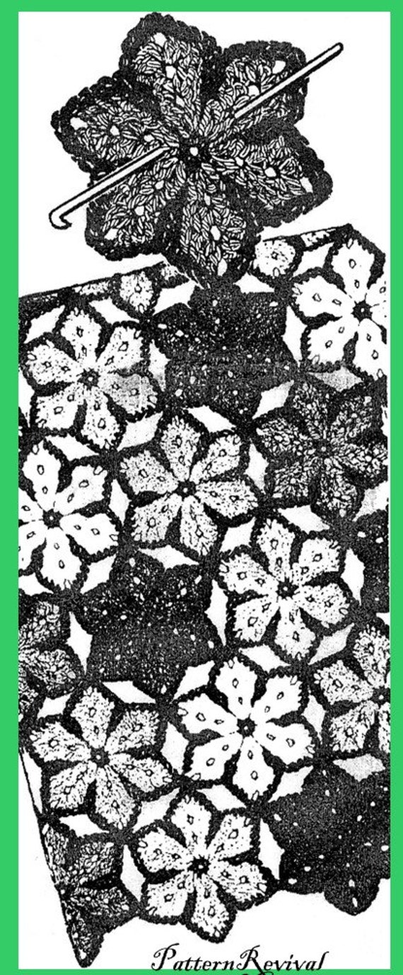 Afghan Crochet 7001 Flower Medallion pattern PDF vintage