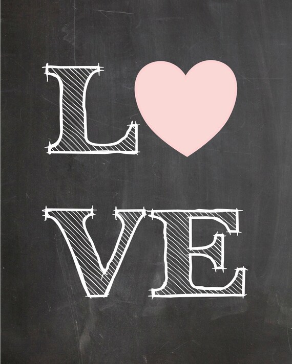 Chalkboard Love Printable Art Print Instant Download