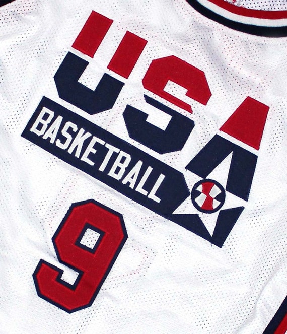 MiCHAEL JORDAN 9 TeAM USA Jersey New white by THROWBACKJERSEYS