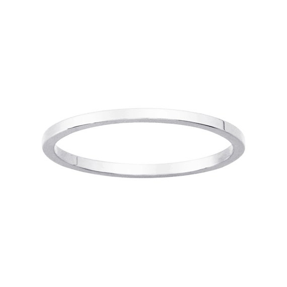  Thin  14k 1mm Wedding  Band Stack Ring  White  Gold  Sizes 