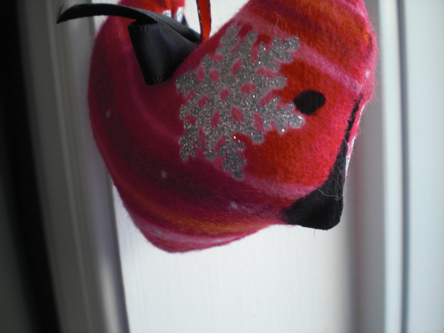 Red Flannel Cardinal Christmas Tree Ornament