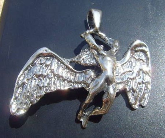 Heavy Led Zeppelin Swan Song Pendant Sterling Silver 925