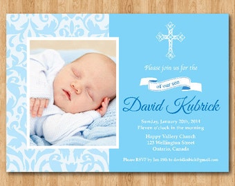 Rustic Baptism Invitation. Wood Baptism invites. Cross