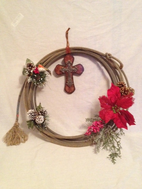 western style cowboy lariat christmas wreath