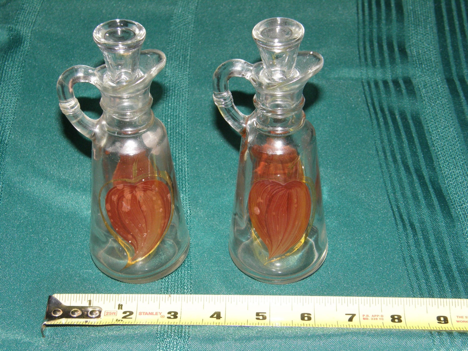 Vintage OIL AND VINEGAR Decanters Cruet Set with by