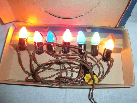 Vintage Christmas lights C7 Sterling string by SaintNicksTreasures