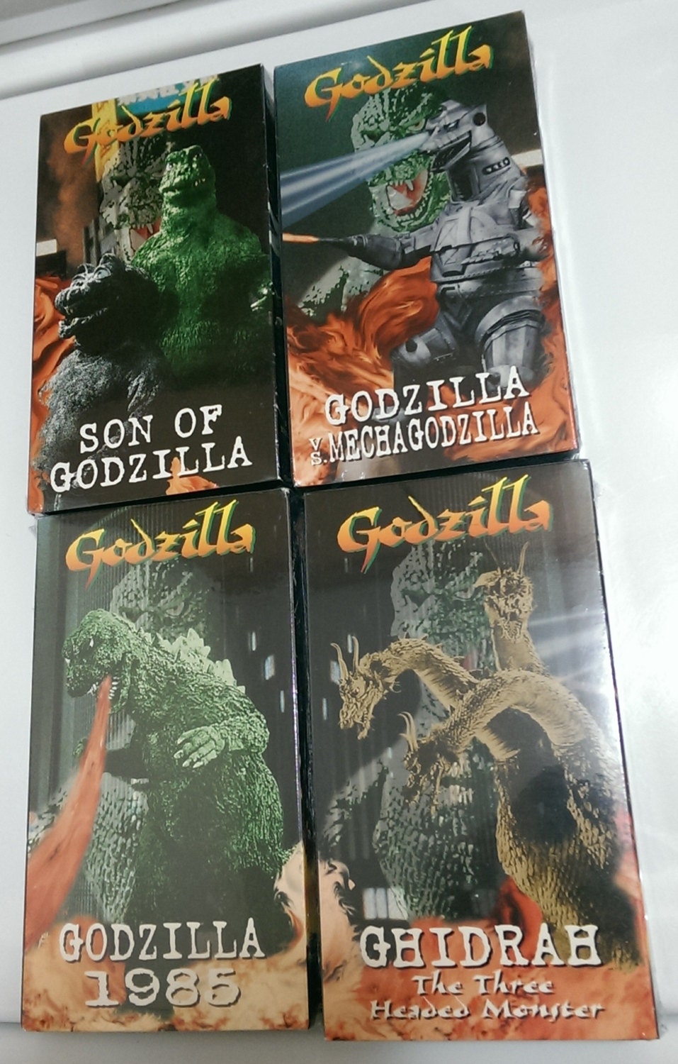 4 Godzilla VHS Video Tape Lot collection Mechagodzilla Ghidrah