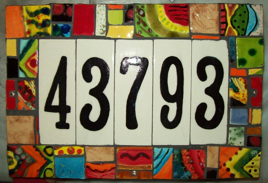 House Number Address Tiles Ceramic Handmade by CustomTilesByRich