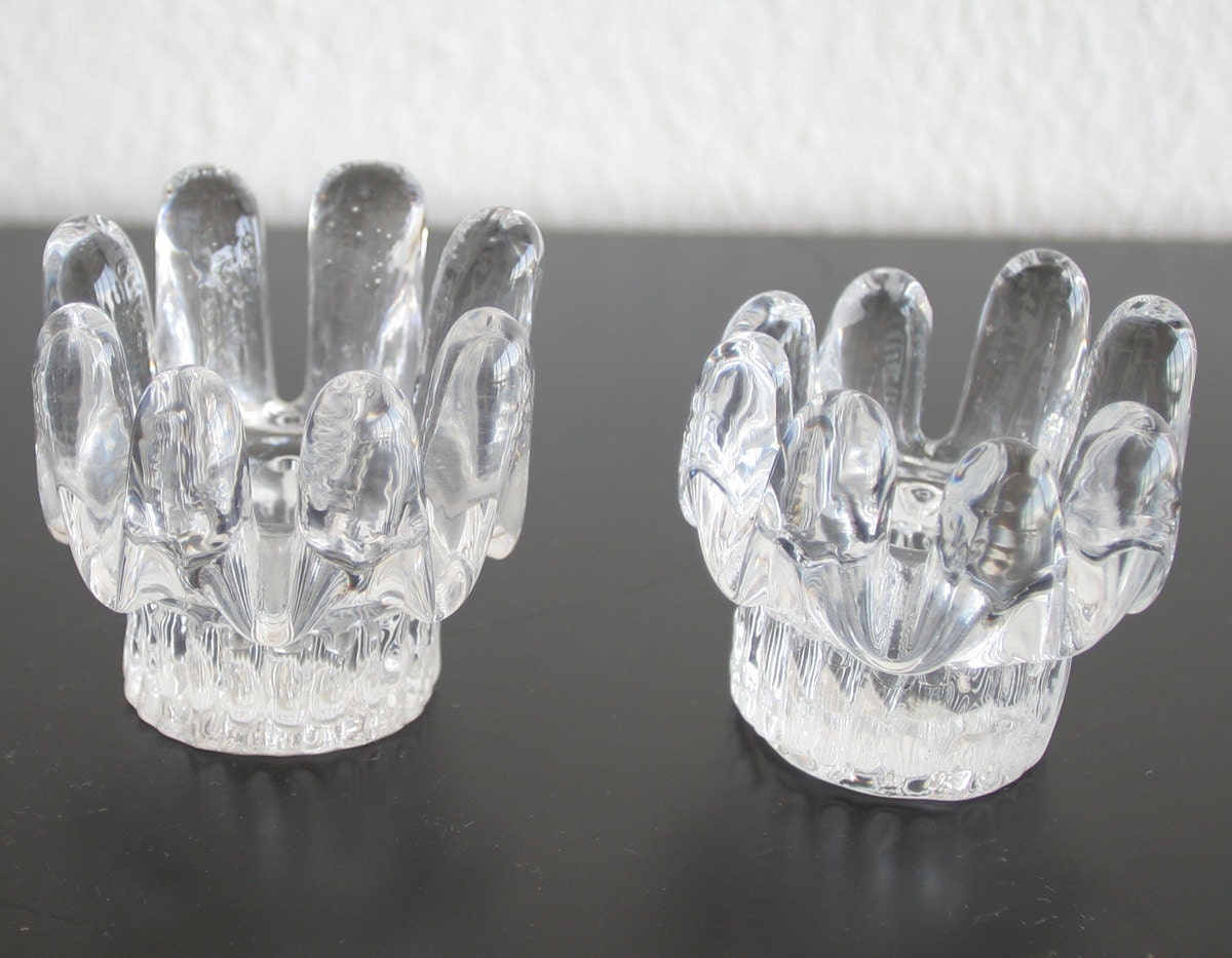 KOSTA BODA Glass Crystal Candle Holder SUNFLOWER Ann Warff