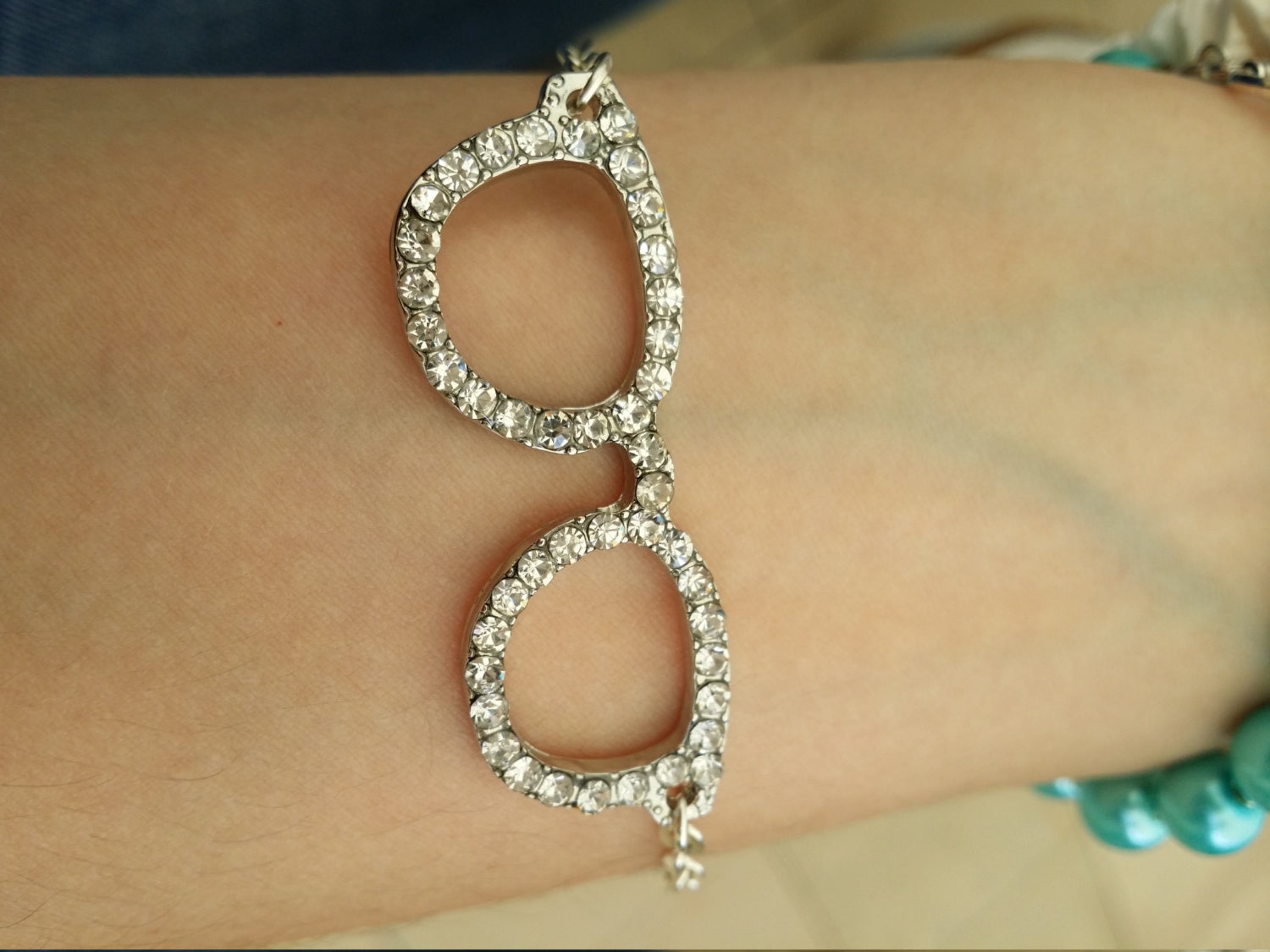 glitter glasses bracelet by LittleVictoriaDesign on Etsy