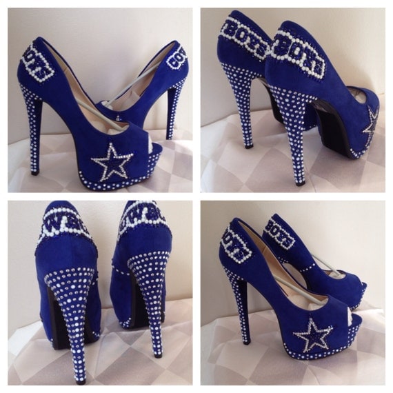 Custom heels Dallas Cowboys heels Cowboys bling by Blingshoeshop