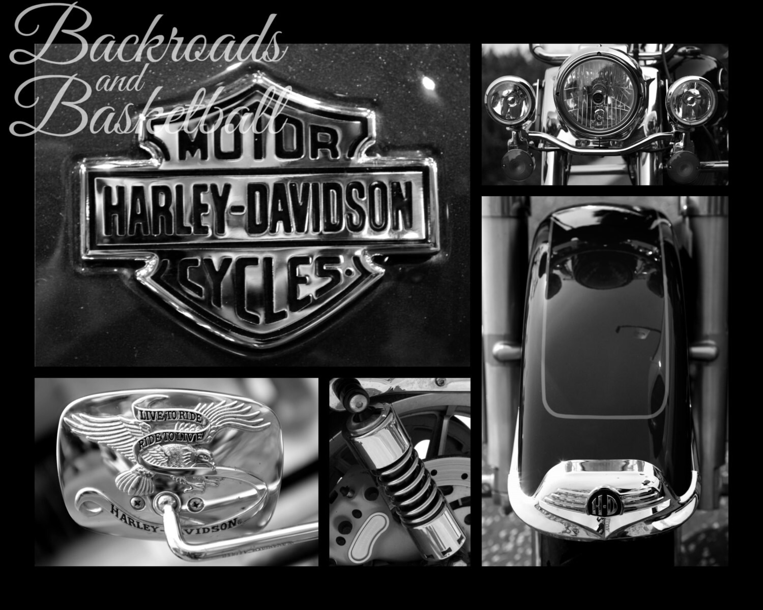 Harley Davidson Motorcycle Collage fine art home decor wall