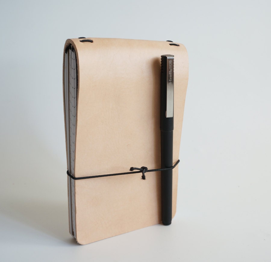 Refillable Leather Reporter Notepad Landscape by ButeoBunker