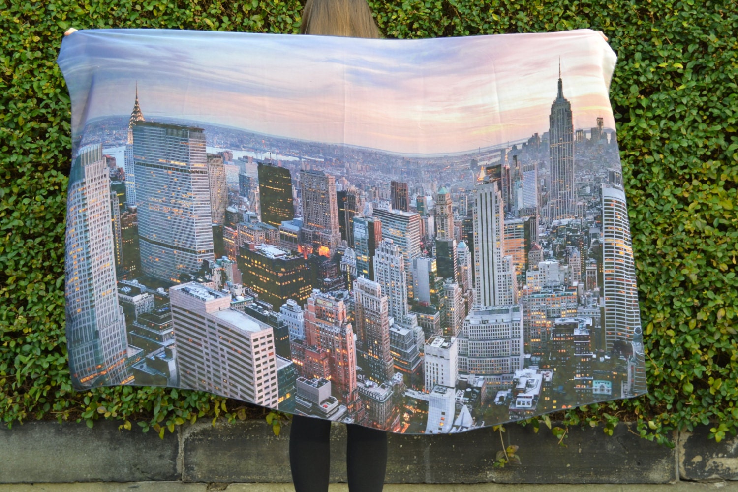 New York Scarf / Wall Hanging Digital Printed Chiffon