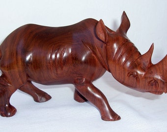 Wood rhino | Etsy