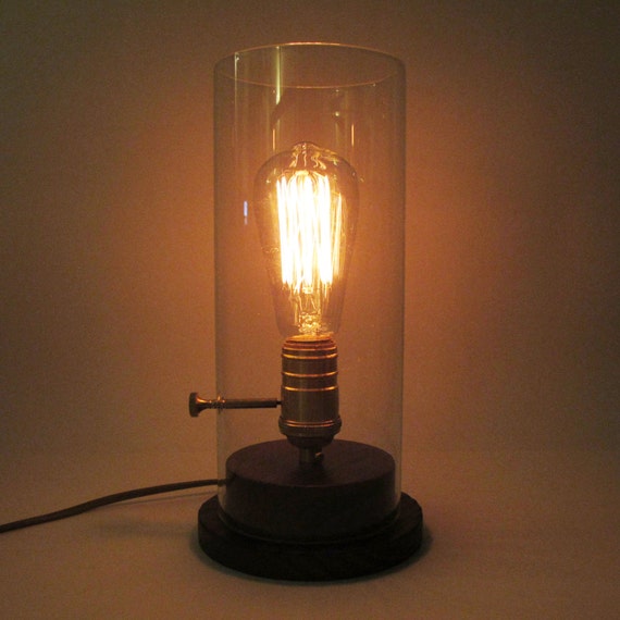 Edison Glass Desk Wood Lamp Edison Bulb Desk Lamp