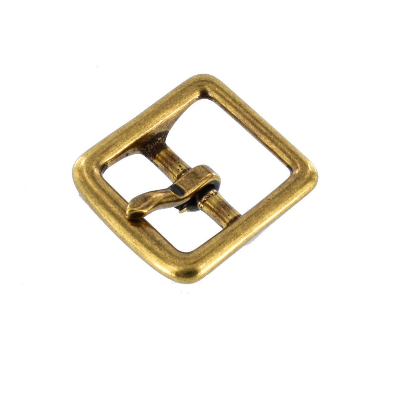 B3074 1 Antique Brass Center Bar Buckle Solid BrassLL