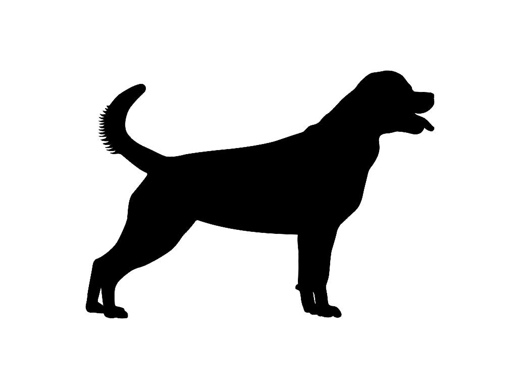 Rottweiler Dog Silhouette Custom Die Cut Vinyl Decal Sticker