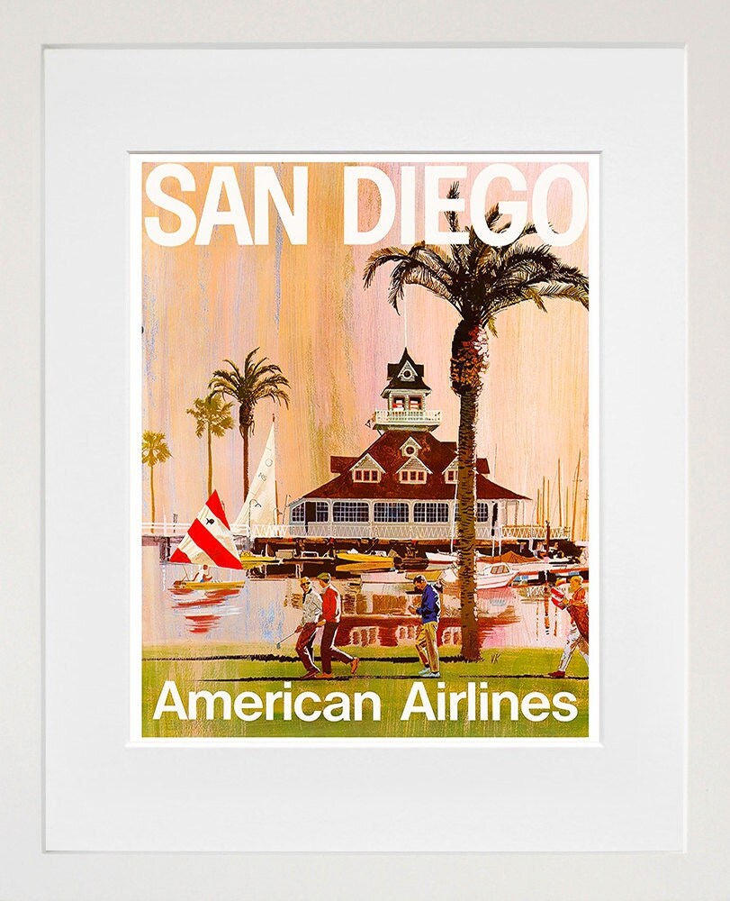 San Diego Travel Poster  California Wall Art Print Home Decor 