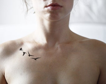 Flying Birds Temporary Tattoo