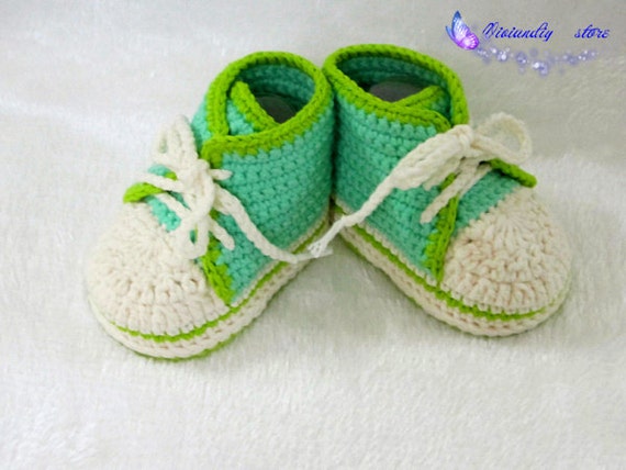Crochet baby sneakers handmade converse shoes baby infant