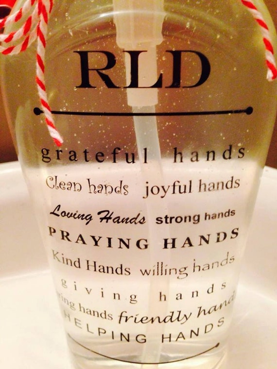 Items similar to Grateful Hands Personalized Soap dispenser on Etsy