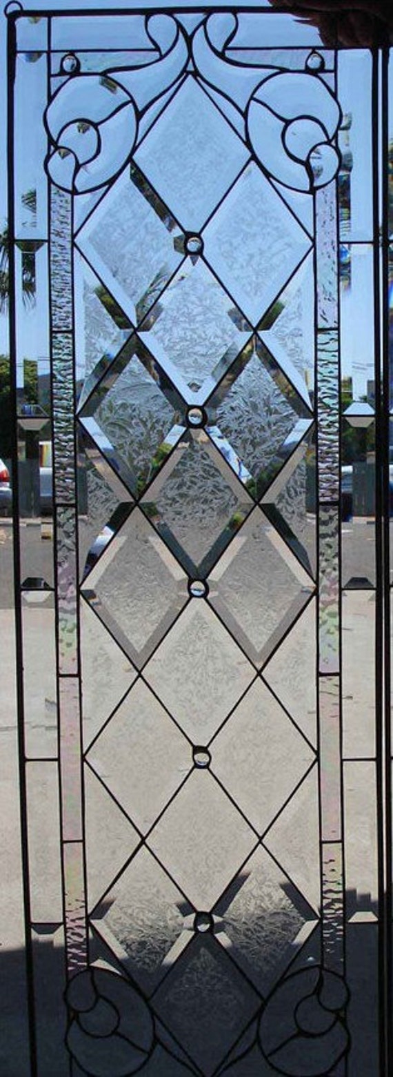 Classic Style Beveled Textured Diamonds Tudor by ArtGlassWindows