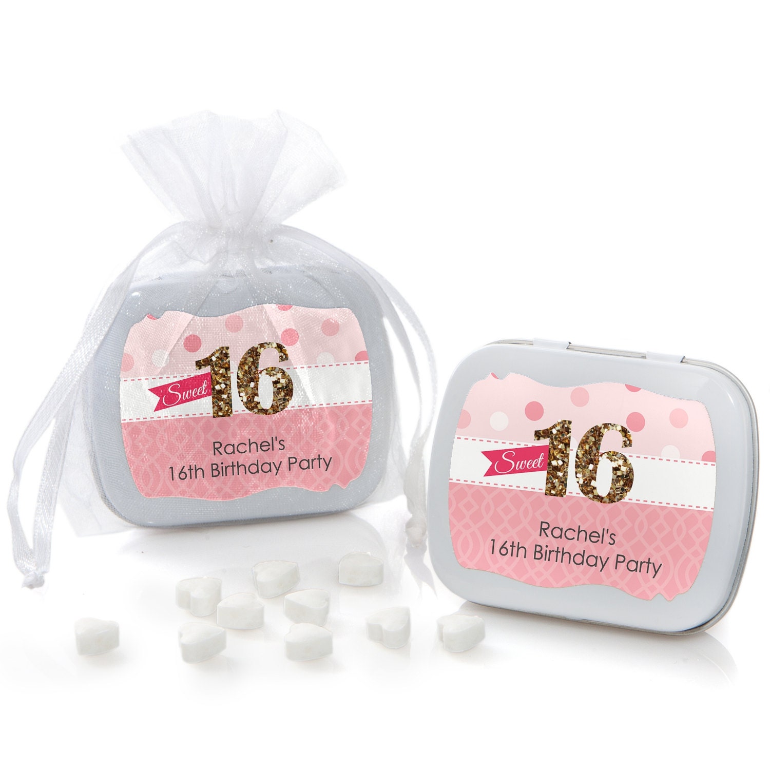Sweet 16 Mint Tins Birthday Party Favors 12 ct. Custom Party
