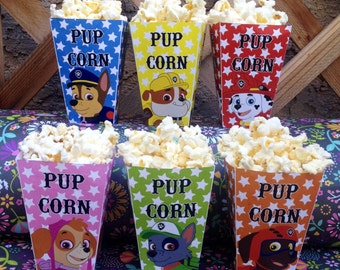 Paw Patrol Party Favors- Printable Popcorn Boxes! ALL SIX Pups included ...