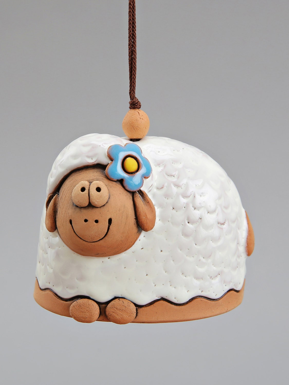 Ceramic Animal Bells : Elk Ram Sheep White Black