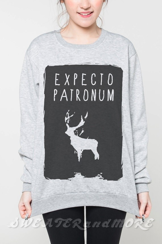 Expecto Patronum Sweatshirt Harry Potter Book of Spells T-Shirt Women Grey Tee Unisex Shirt Sweater Jumper Tshirts Size S M L