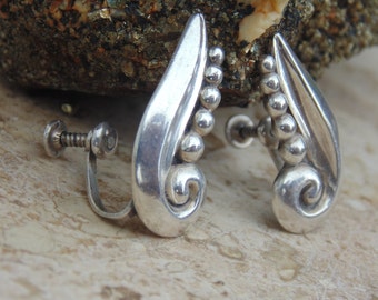 Margot De Taxco ~ Sterling Silver Screw Back Earrings