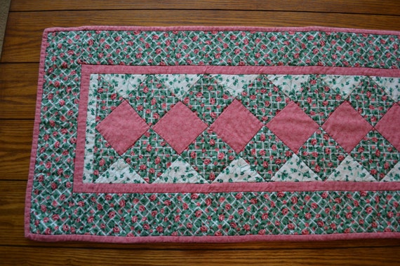 quilted Rose table runner sizes Runner Full Quilted Size  Print Table