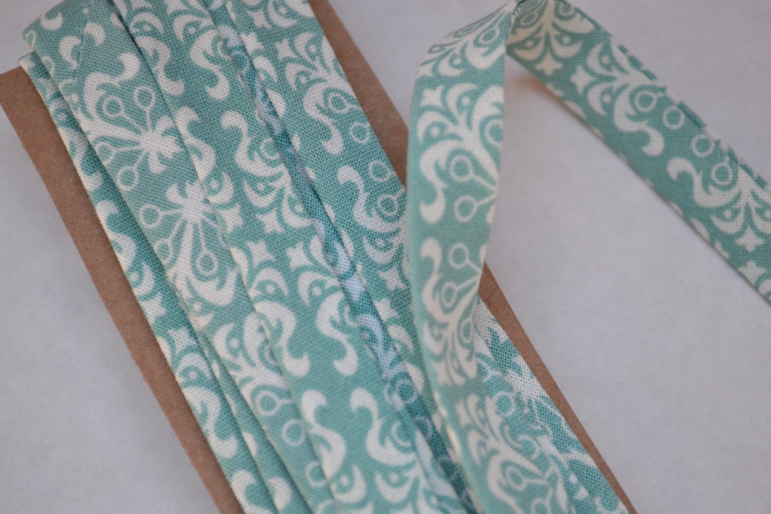 Muted Teal Double Fold Bias Tape Quilt by SecondStarCouture