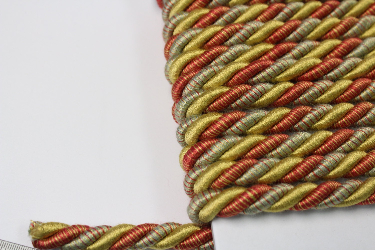 Green Gold Red Braided Cording Decorative Trim 521