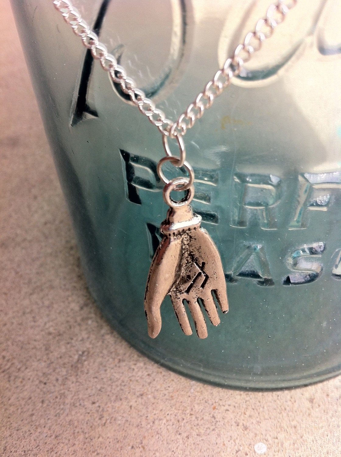 Milagro Hand Necklace, Sterling Silver, Inspired by Picasso and Frida Kahlo