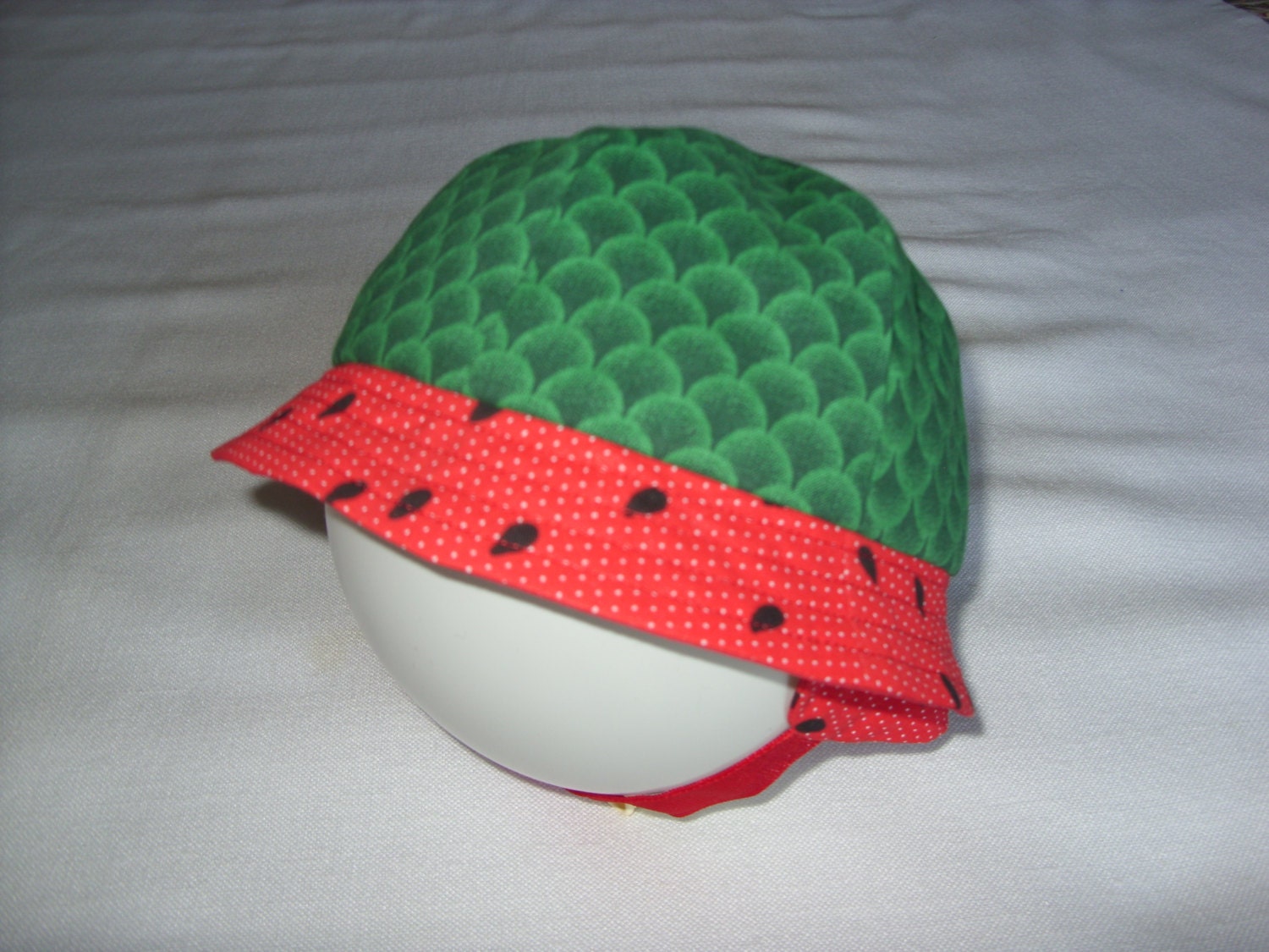 Watermelon Sun Hat by LovinglySewnByKaren on Etsy