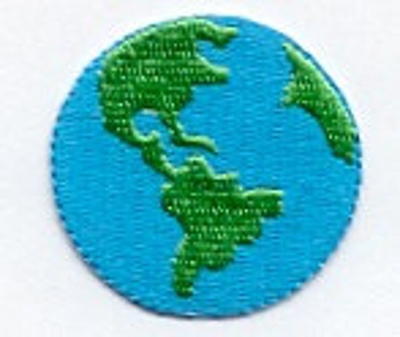 Items similar to Earth Globe Ecology Round Planet patch Sew on ...