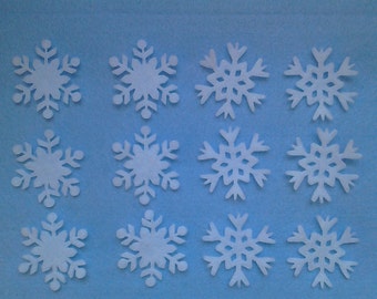 Die cut felt snowflakes