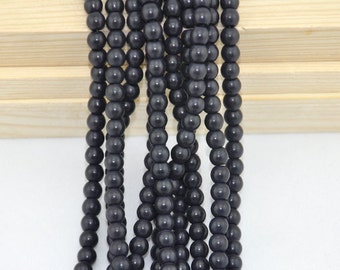 The lower wholesale prices--Two Full Strand----black round Turquoise Beads----6mm\8mm ----about 120 Pieces------S0056